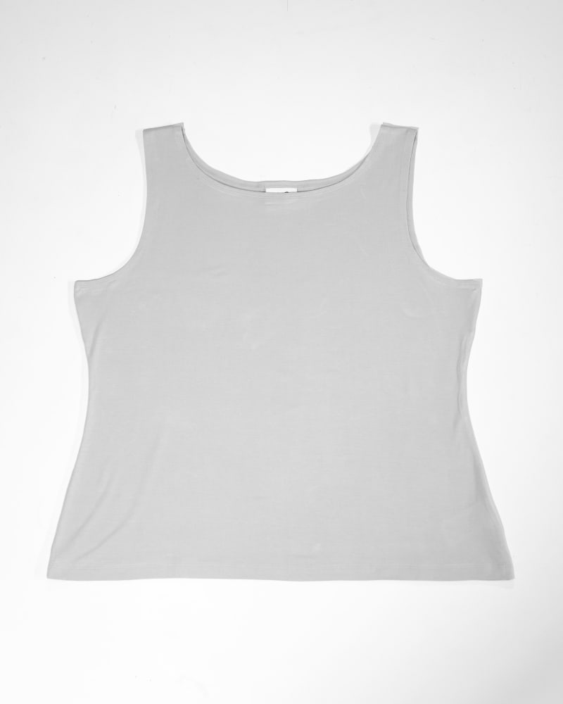 Front of a size 3X be free long tank top in ash by alder apparel. | dia_product_style_image_id:301374